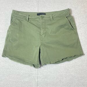 Sanctuary Shorts Womens 28 Army Green Khaki Mid Rise Raw Hem Utility Casual